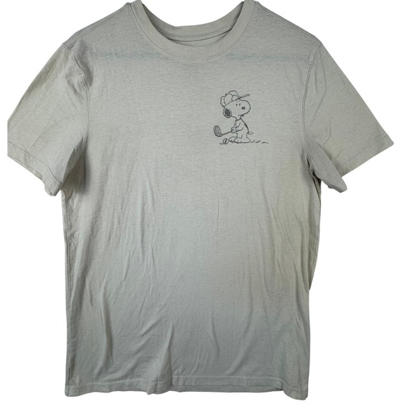 Goodfellow & Co Other - Goodfellow Peanuts T-Shirt Mens M Beige Snoopy Golf Swing Happy Graphic Tee